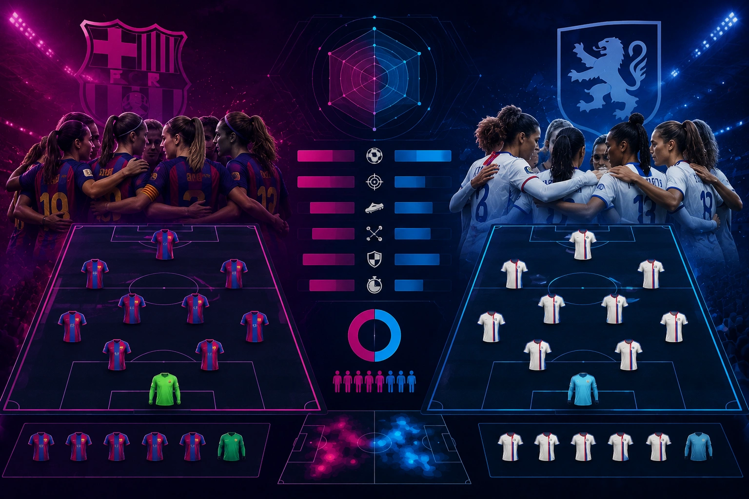 Statistik dan Susunan Pemain Barcelona Women vs Lyon Women