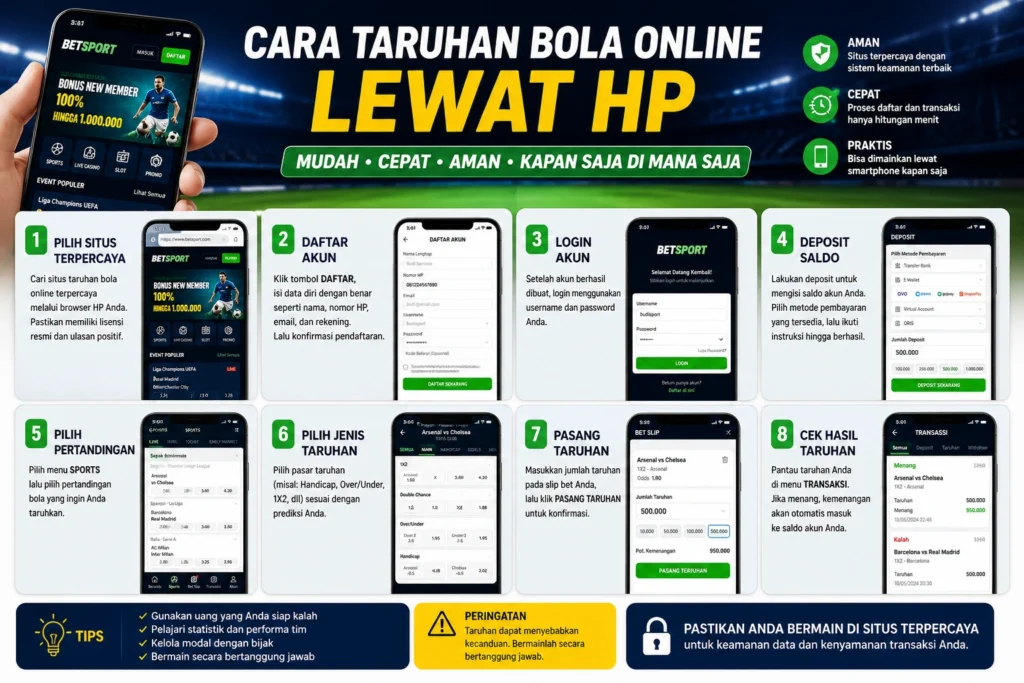 cara taruhan bola online lewat hp
